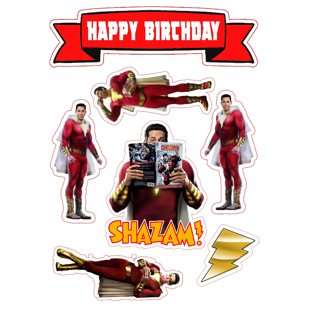 Birthday CAKE TOPPER CAKE TOPPER Birthday TOPPER/SHAZAM CAKE TOPPER ...