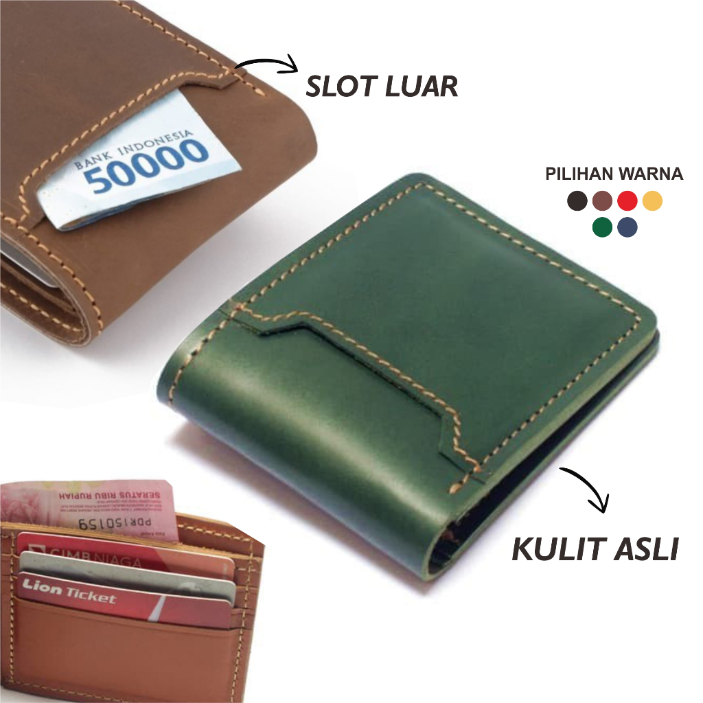 Men's Wallet Genuine Leather Bifold Outer Pocket Model 