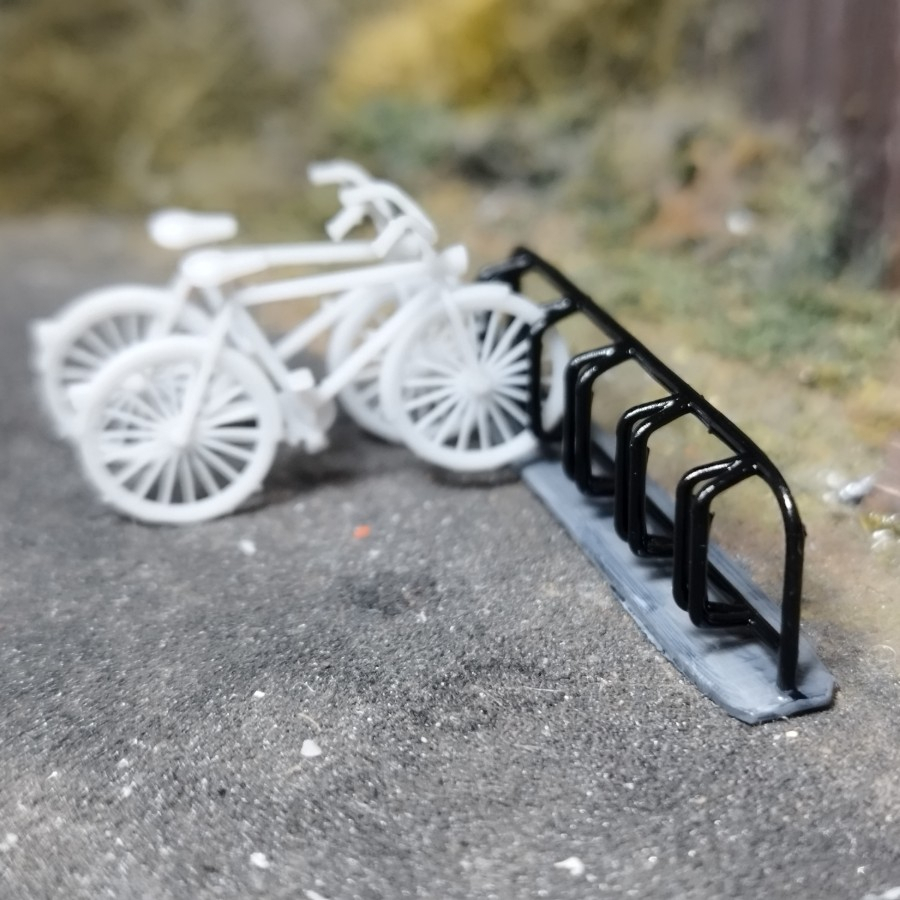 Bike Racks Stand Bicycle Parking Rack 1/64 Scale Diorama Accessories ...