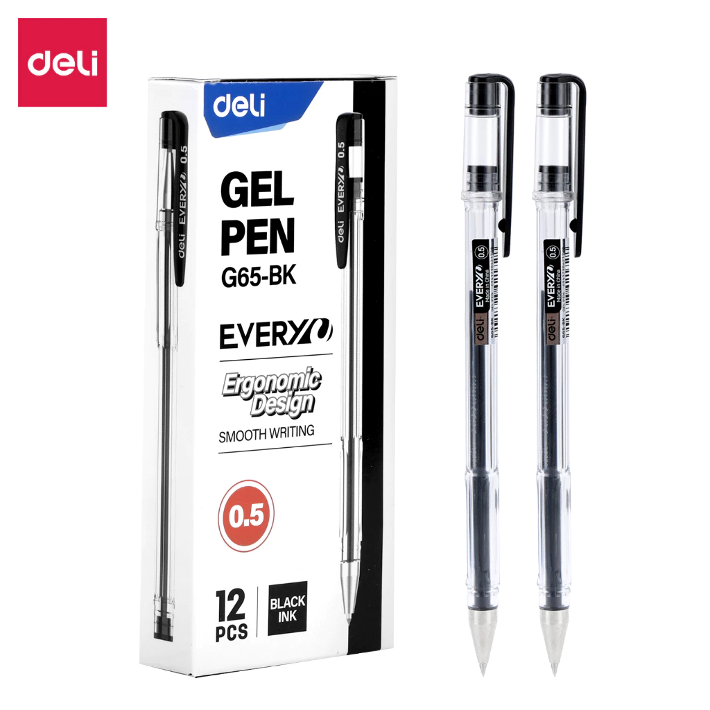 Deli Pulpen Gel / Gel Pen 0.5 mm Nyaman Digenggam EG65 1 PCS - Gambar 2