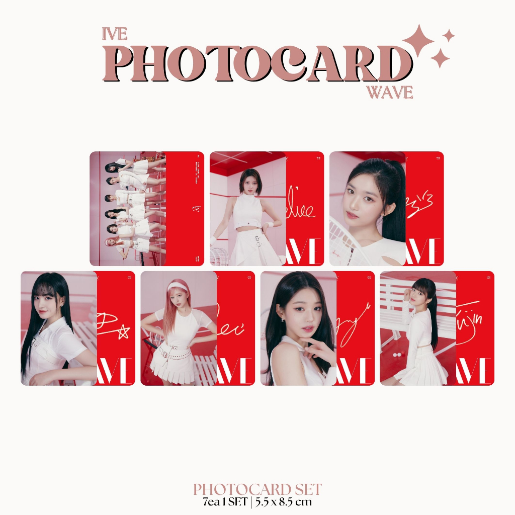 Photocard IVE WAVE 2 Sides (7Pcs+2-Sided Lamination) Signature TTD KPOP ...