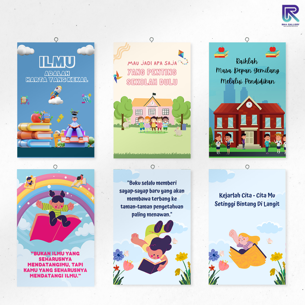 HIASAN DINDING KAYU School Wall Hanging Words" Inspirational Spirit Of