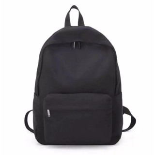 HITAM Plain BLACK Backpack FULL BLACK School Work College TRAVEL