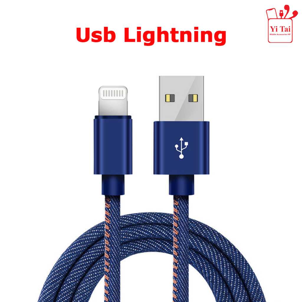 YI TAI - Kabel Data Iphone Lightning Denim Fast Charging 1 meter