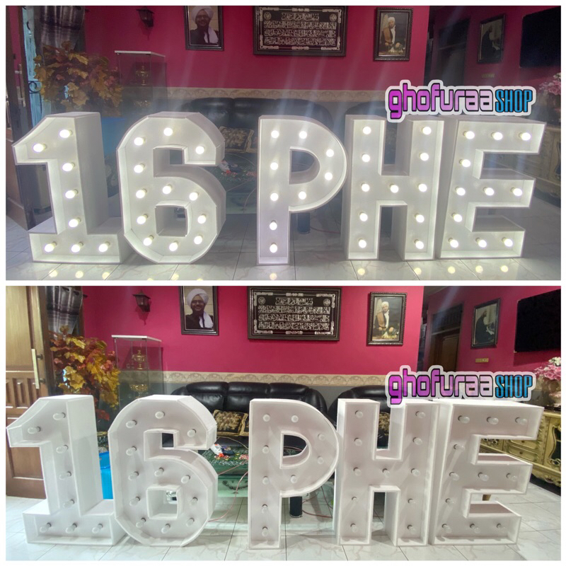 PUTIH Custom Letters Numbers styrofoam Large 3D Height 100 80cm custom