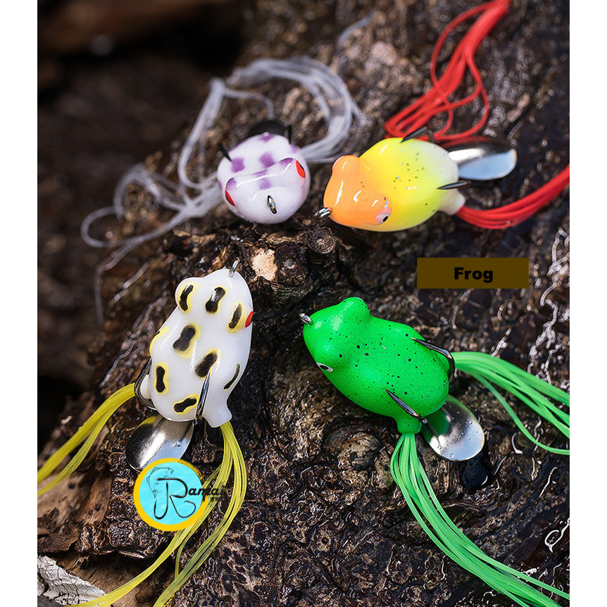 Umpan Pancing kodok soft bait Casting gabus dengan Spiner dan ekor bahan karet 3cm berat 4gr - Gambar 2