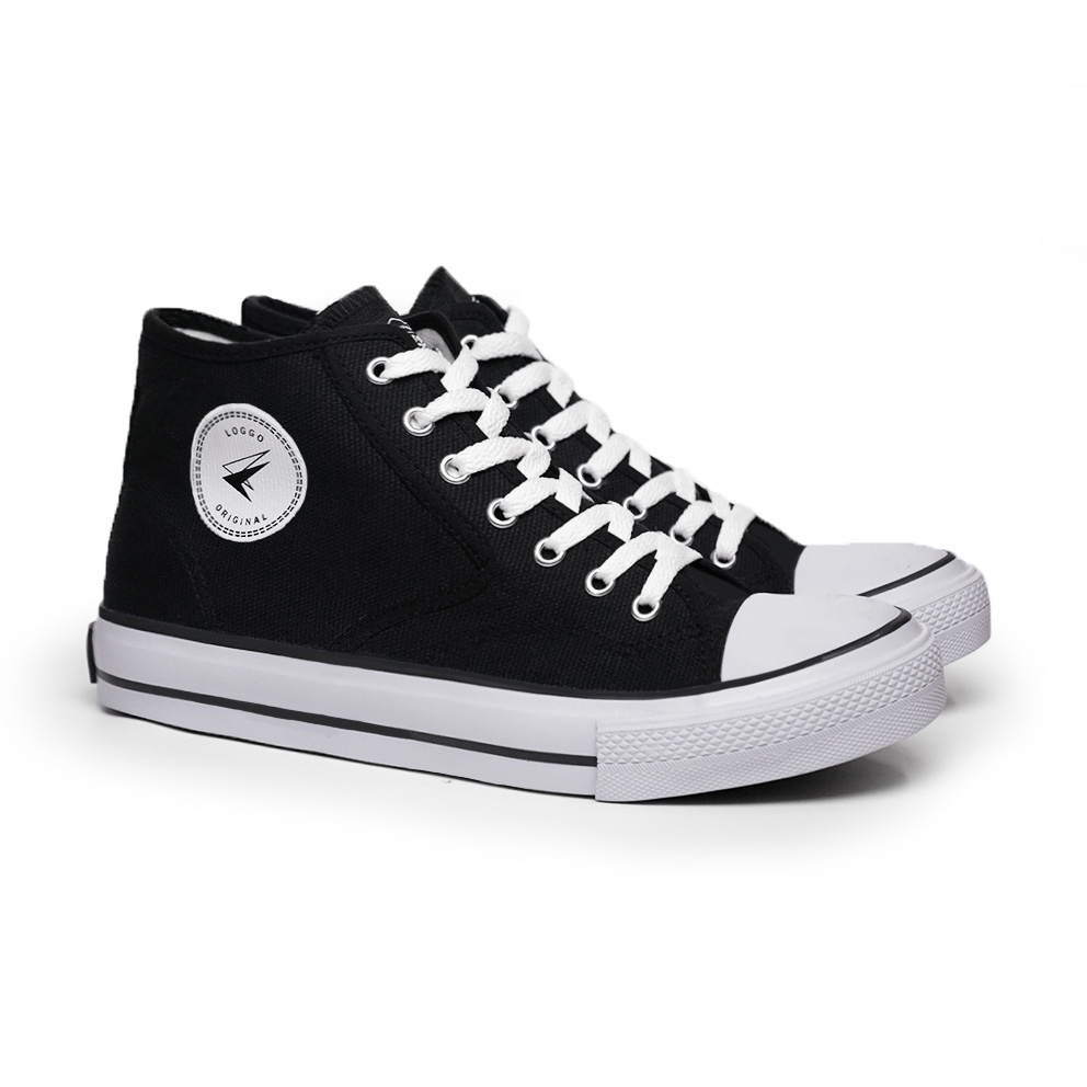 Loggo - Sepatu General Hi Series Hitam Putih - Sneakers Sepatu Kanvas Vulcanized size 37-43 - Gambar 3