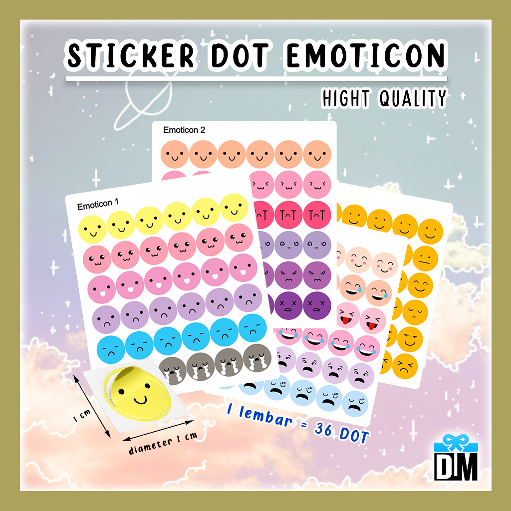 Emoticon Stickers Round Stickers Pastel Color Dot Educational Toys ...