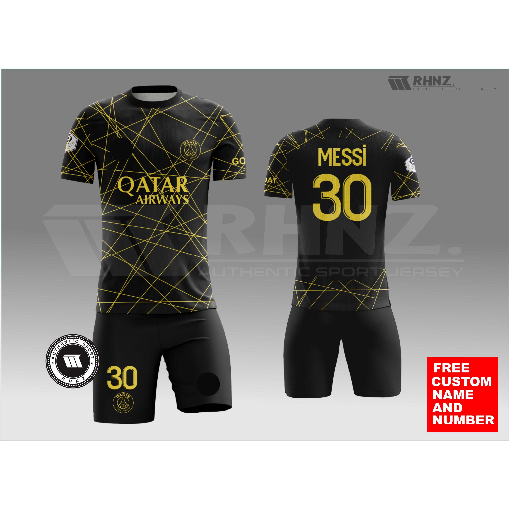 PSG Jersey Custom Home Messi #30 Ballon d'Or Special Gold Font Soccer Jersey  2021/22