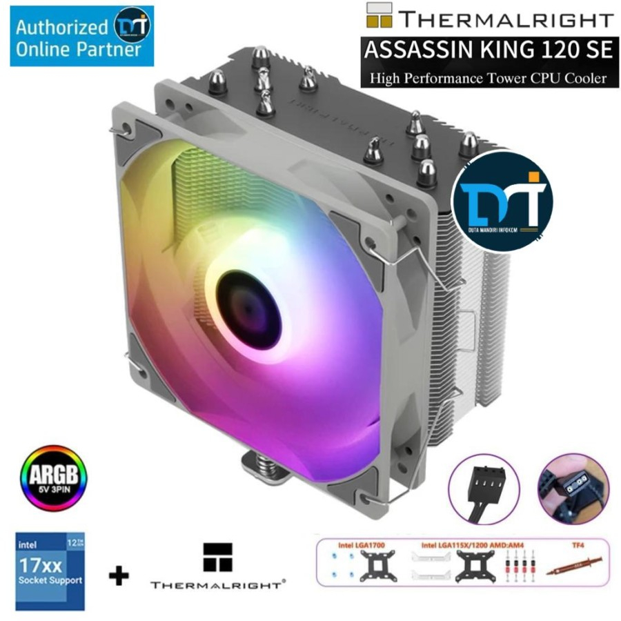 Thermalright Assassin King 120 SE Black I White ARGB Air CPU Cooler BASIC ARGB Shopee