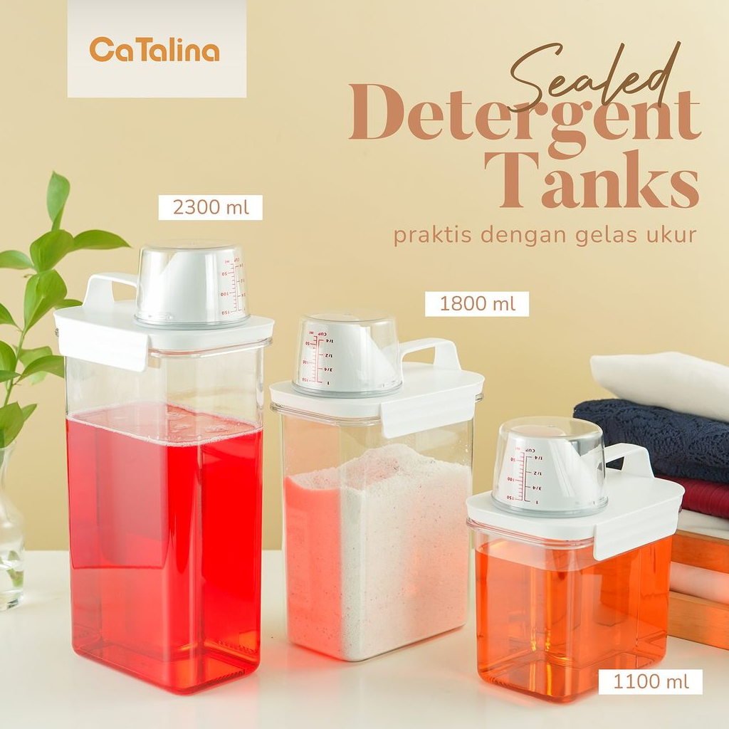 Toples Canister Serbaguna Laundry Wadah Detergent Gelas Cup Takaran - Gambar 2