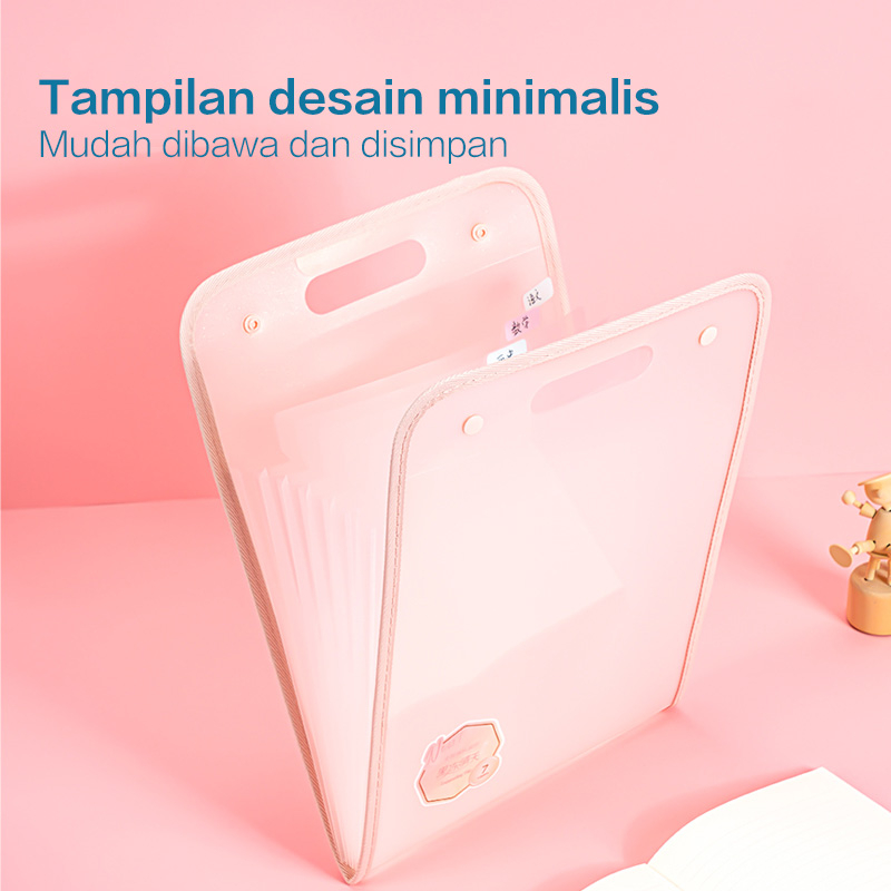 Deli Map Harmonika / Expanding File A4 7 Pembagi Warna Pastel PM311 - Gambar 4