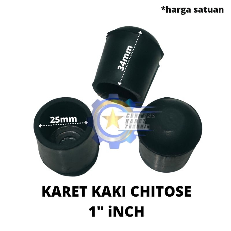 Chitose 1" Inch 25mm Plain Rubber Feet/Chair Leg Rubber/Table Leg Rubber Shopee Singapore