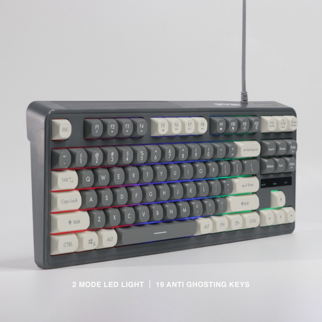 Rexus K87M / K87-M TKL Wired Membrane Gaming Keyboard Two Tone Color - Gambar 3