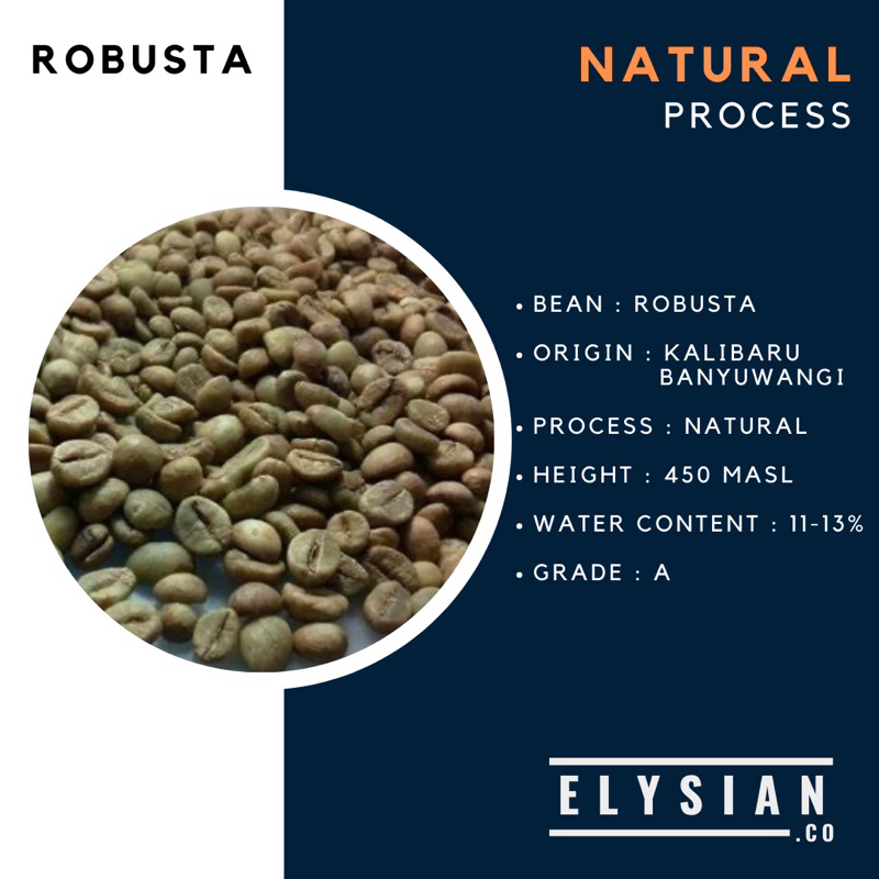 Green Bean Robusta Grade A 1kg/Robusta Grade A Coffee Bean 1kg (Natural