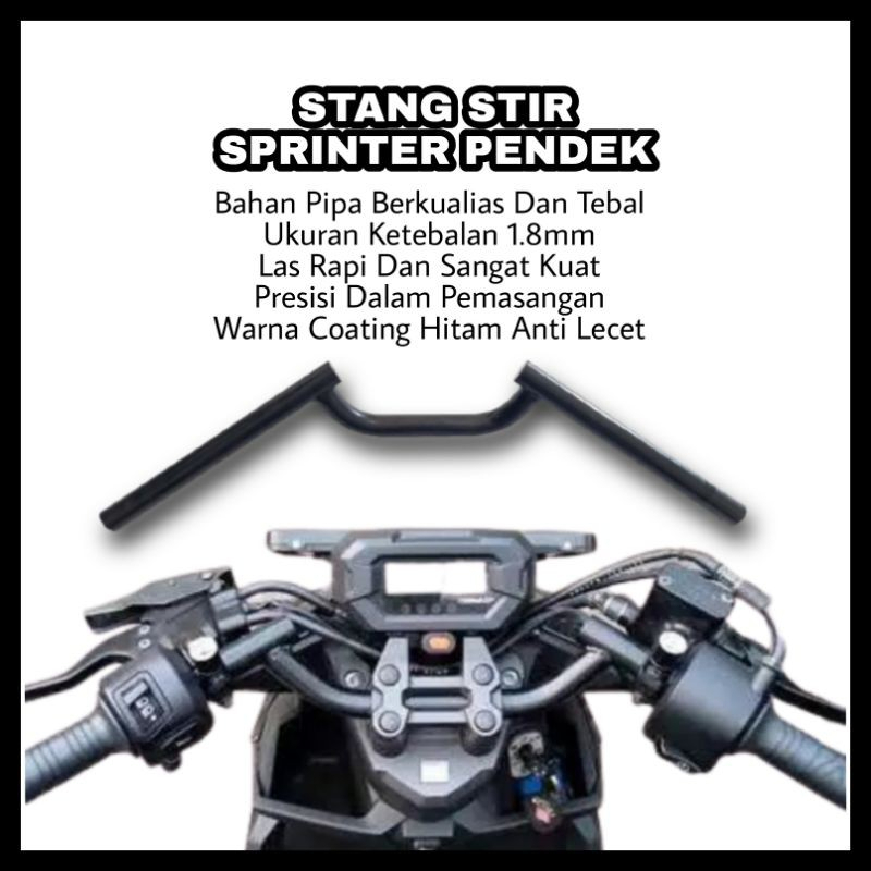 Fatbar Sprinter SHORT Beat Street Vixion Megapro Cb150r Racing BLACK ...