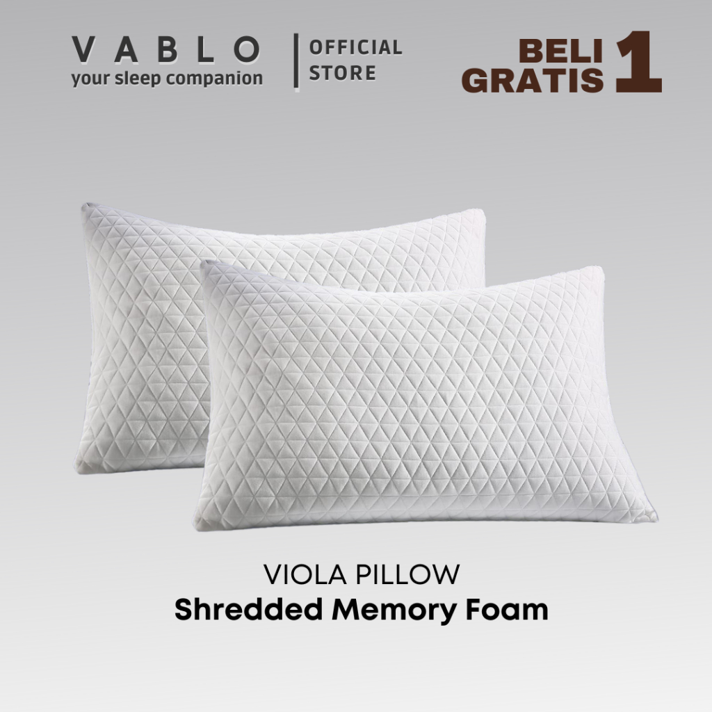 Vablo Viola bantal memory foam - BUY 1 GET 1 - memory foam - bantal hotel premium wool kniting - GARANSI 24BLN ANTI KEMPES