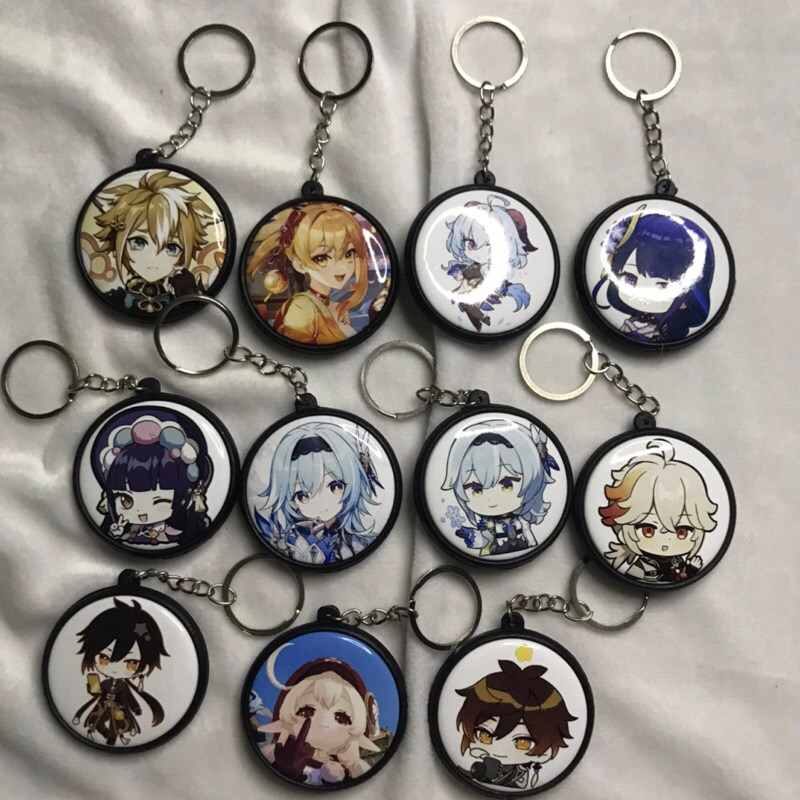 GANTUNGAN Genshin Impact Keychain Ganci Pin Chibi Yunjin Gorou Yoimiya ...