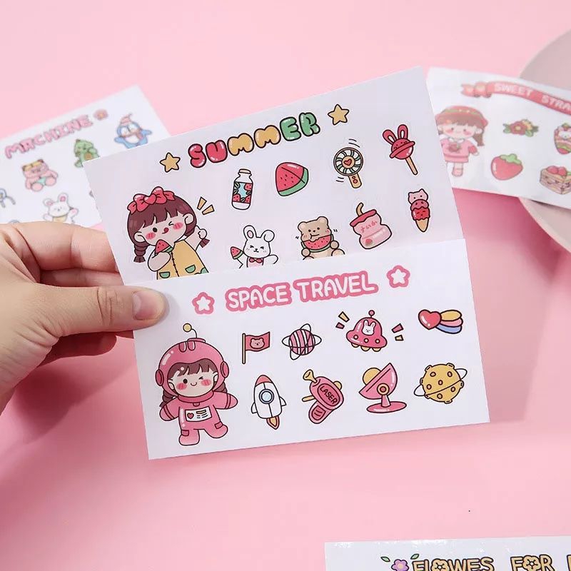 HP 1 Sheet of Cute Character Stickers with Aesthetic Sticker Motifs for ...