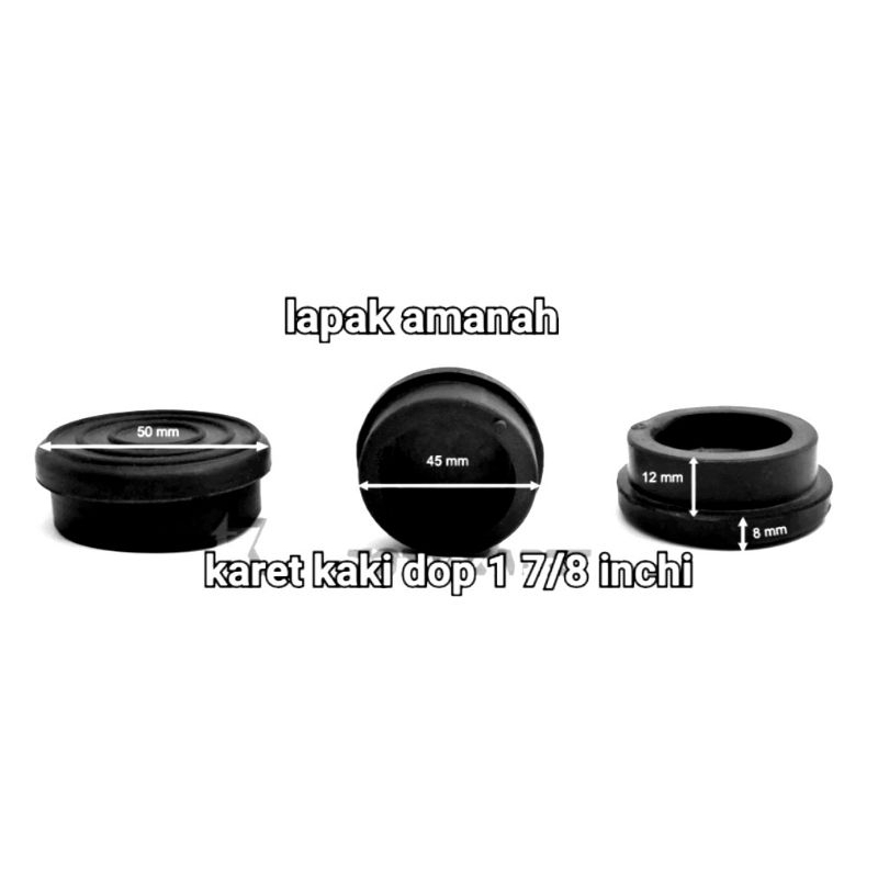 Rubber hubcap legs 1 7/8 inches (hole diameter 45 mm) rubber caps for ...
