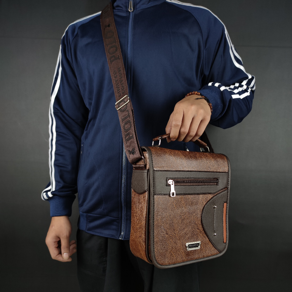 Men's Bag Polo Sling Bag Amstar 10"inch PU Leather Slingbag Polo Bag