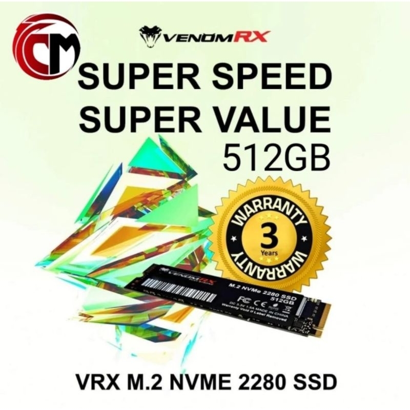 Venomrx M2 SSD 2280 NVME 512GB GEN 3X4 | Shopee Singapore