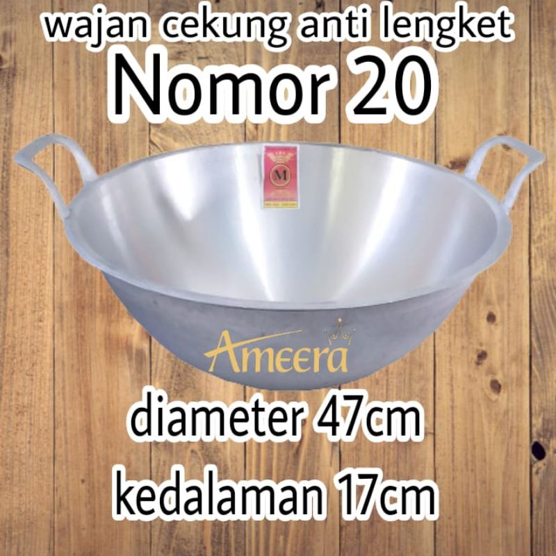 Concave non-stick frying pan NO 20 ameera thick cast aluminum Shatter ...