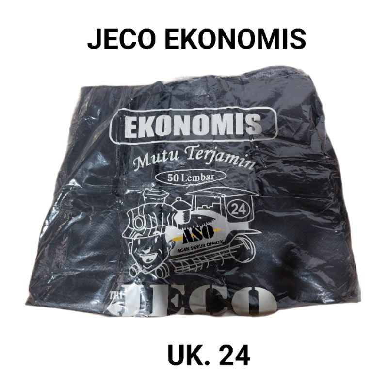kantong plastik kresek LOCO ekonomis hitam uk 24 x 40 isi 50 pc - Gambar 2