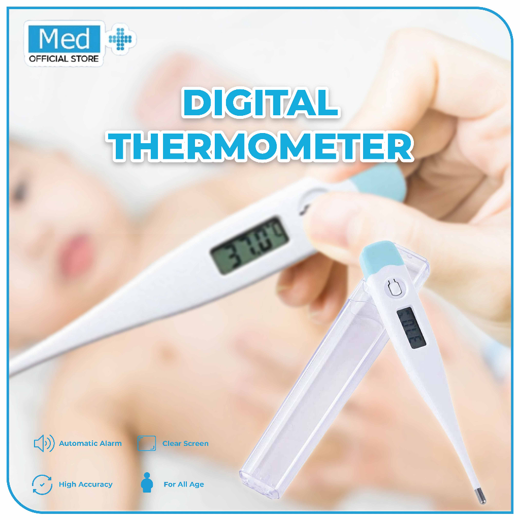 Med+ Thermometer Digital/Alat Pengukur Suhu Tubuh Bayi Anak/Termometer Mulut/Ketiak/Anus