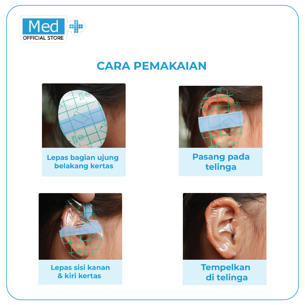 Med+ 20Pcs Baby Waterproof Stiker Telinga Mandi Renang Bayi Newborn / Perawatan Telinga Tempel Baby Shower Ear Sticker Waterproof Pelindung Telinga - Gambar 3