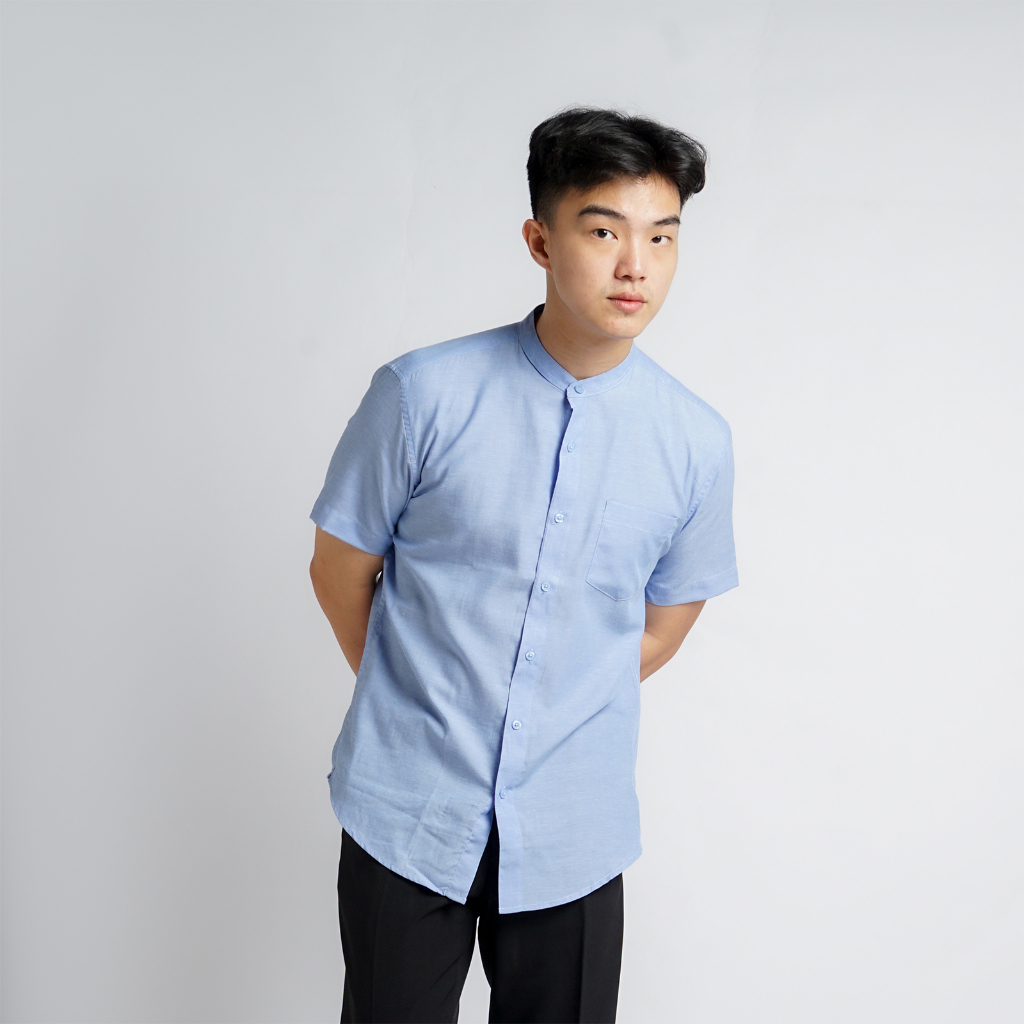 White collar short sleeve on sale shirt