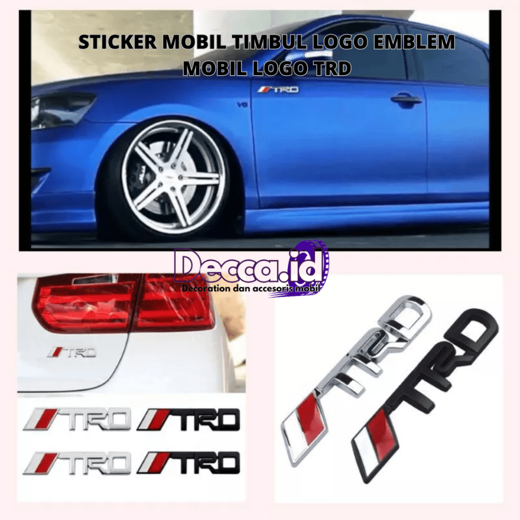 3d LOGO STICKER Car STICKER Embossed LOGO EMBLEM Car LOGO TRD Shopee