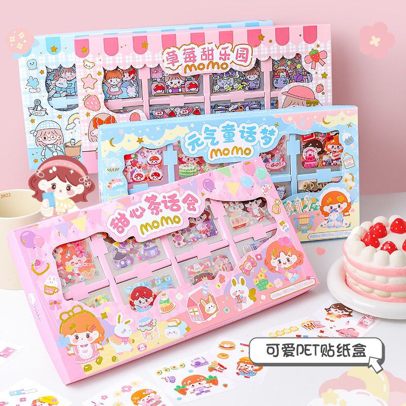 200 sheets of Momo Box Stickers / Momo New / Ellie Box PVC Jumbo Cute ...