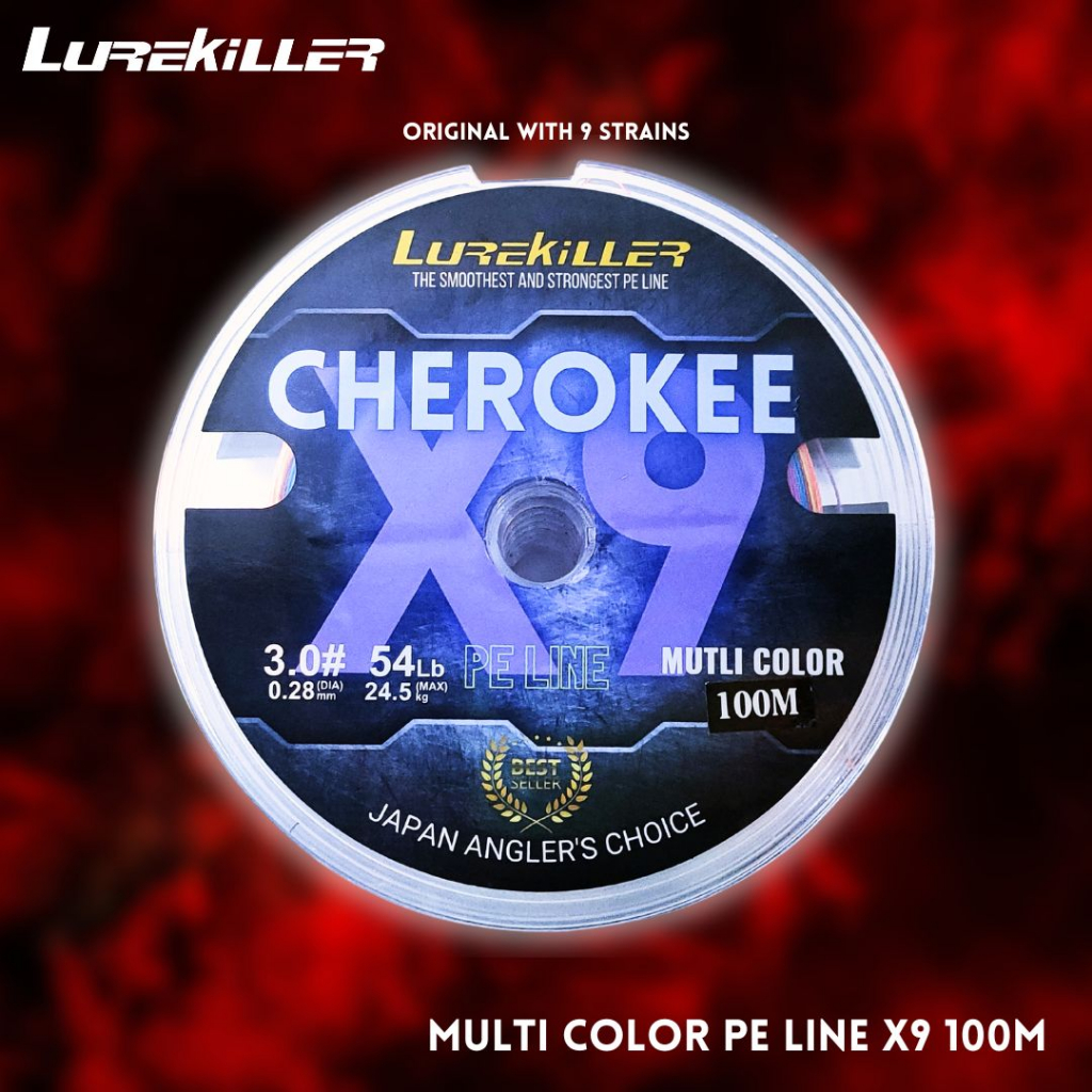 Cherokee 100m multi color lurekiller PE string max drag 25kg | Shopee ...