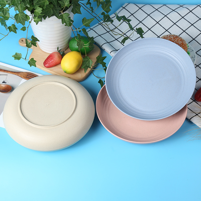 Dreamyhouse Piring Makan Bulat Jerami Gandum Warna Warni Wheat Straw Plate Tebal - Gambar 4