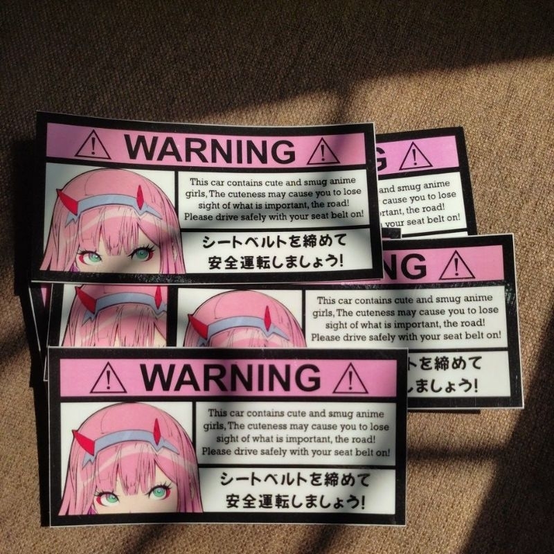 Zero two warning Sticker | Shopee Singapore