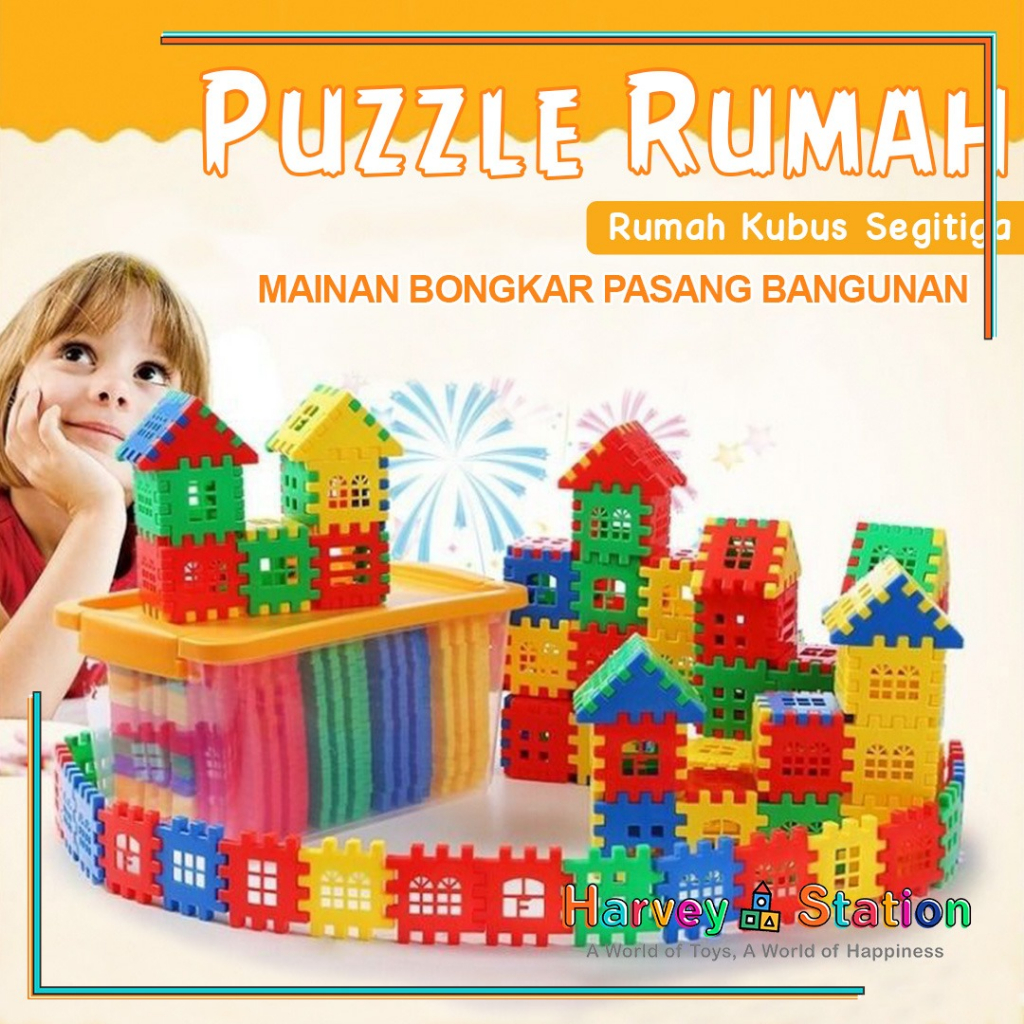 Children's Educational Toys PUZZLE Blocks HOUSE Disassemble Funny ...