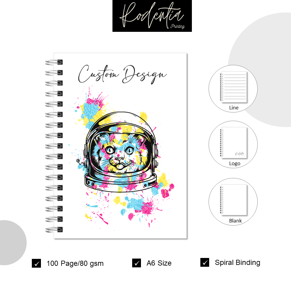 Custom A6 Notebook Journal Note Books Spiral Binding Contents 50 Sheets ...