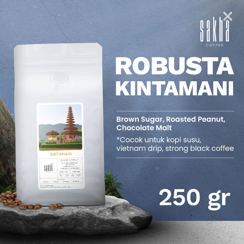 Robusta Bali Kintamani Coffee Roast Bean Espresso Beans 250 Gram Coffee ...