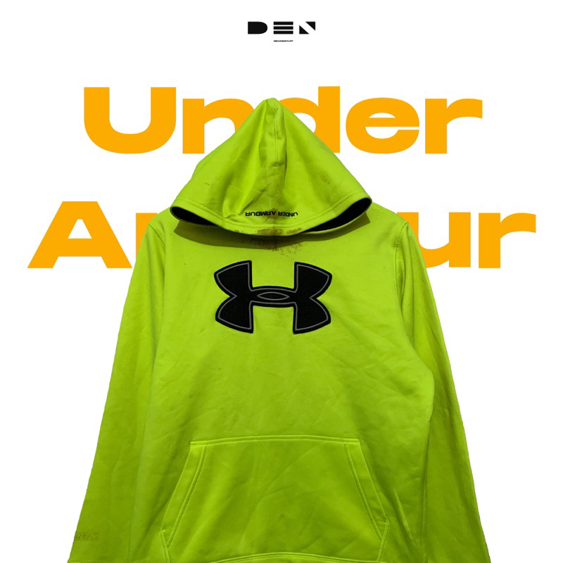 Neon green hotsell under armour hoodie