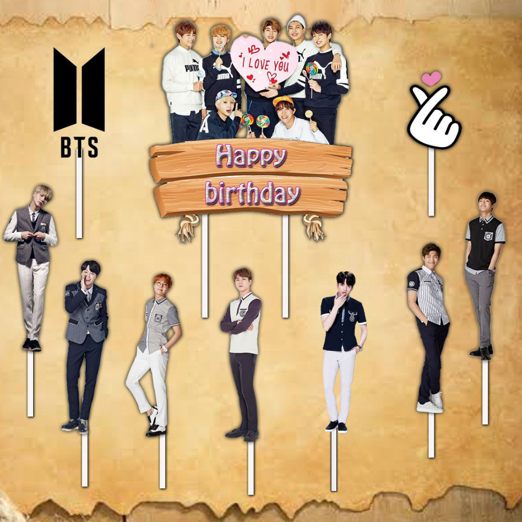 Bts Cake Topper happy birthday Decoration | Shopee Singapore