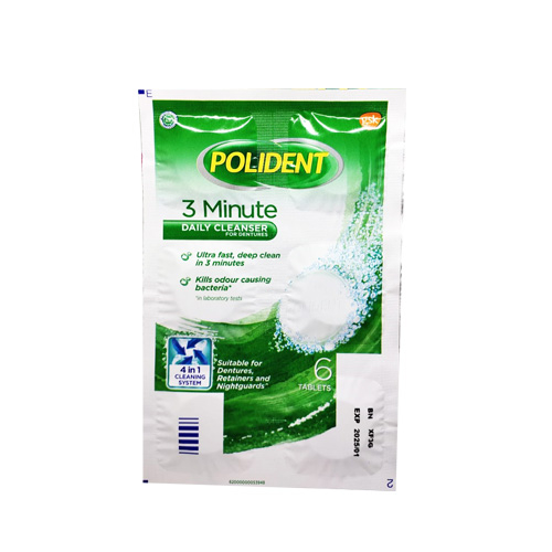 POLIDENT 3 MINUTES DENTURE CLEANSER 1 BLISTER @6 TAB / PERAWATAN GIGI PALSU / DENTAL CLEANSER - Gambar 2