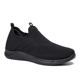 Mens black and clearance white slip on shoes