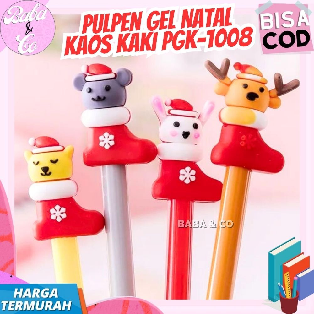 CHRISTMAS GEL PEN SOCKS PGK-1008 SANTA CHRISTMAS PEN CHRISTMAS GIFT ...