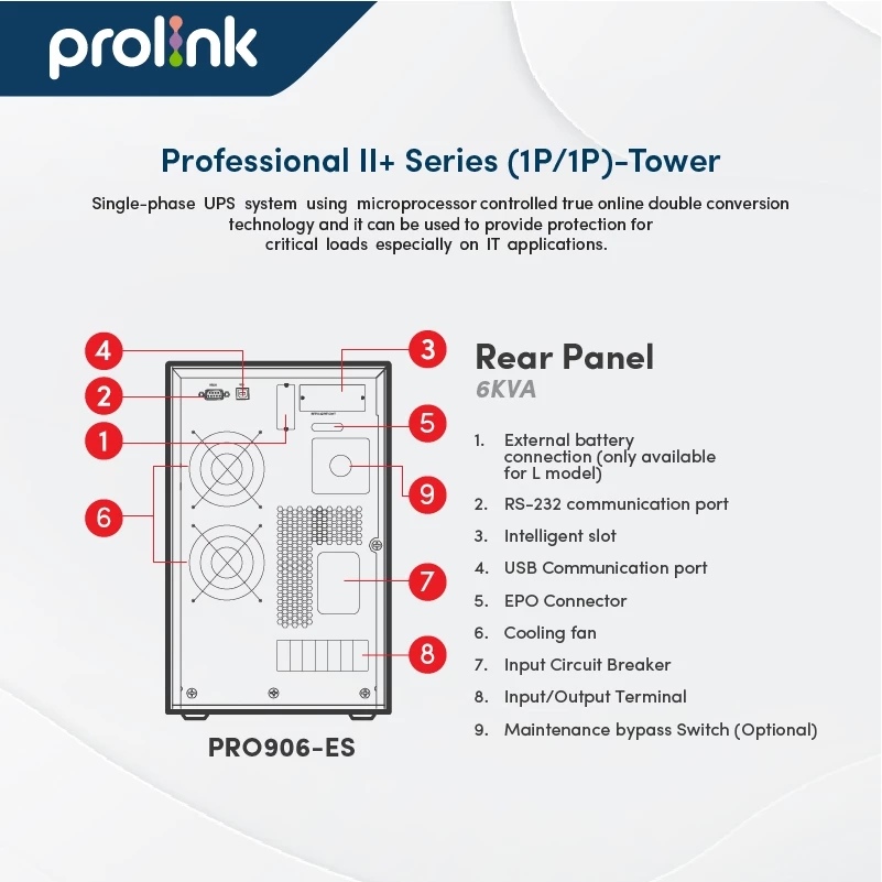 UPS Online Prolink PURE Sinewave 6000VA 5400 Watt Stabilizer - Gambar 4