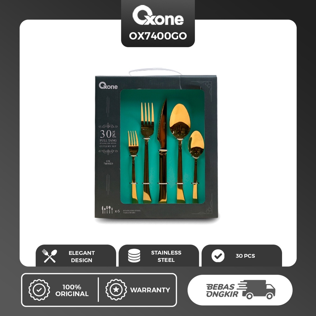 Oxone OX7400 Sendok Makan Cutlery Set Stainless Steel Tebal Warna Baru Isi 30 pcs - Gambar 4