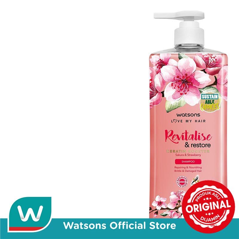 Watsons Revitalise & Restore Sakura & Strawberry Shampoo 700Ml - Gambar 3