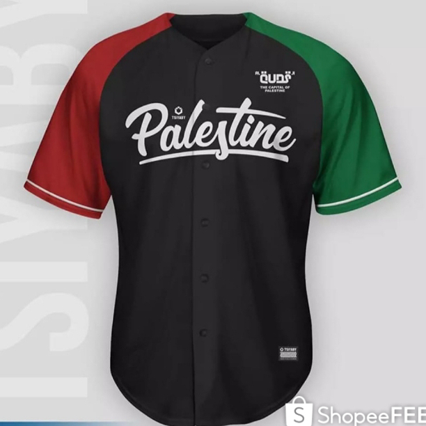 PUTIH HITAM Palestine BASEBALL Shirt Black White HIGHT QUALITY NEW Product 2024