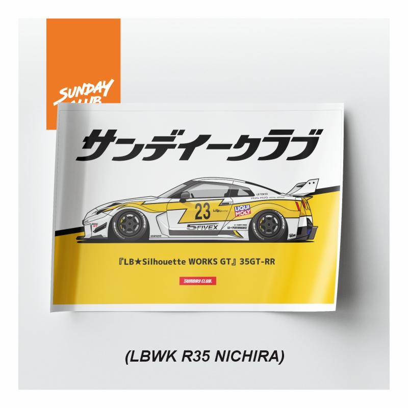 Sunday Club - LBWK Nissan Skyline R35 Nichira Art Print Poster | Shopee ...
