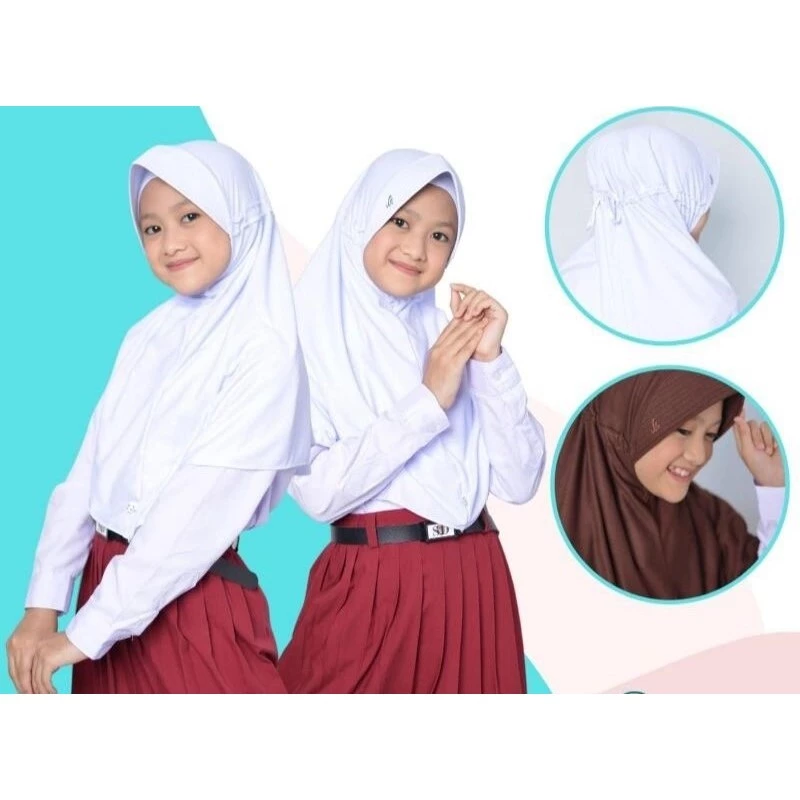 Bergo Rabani Serut Kerudung Sekolah Bahan Katun Adem